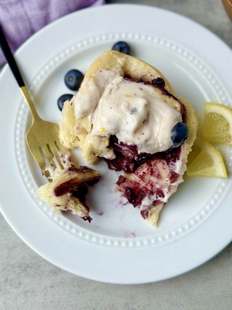blueberry lemon sourdough brioche roll