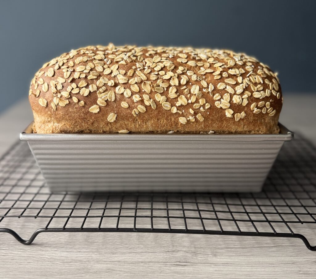 baked honey wheat sourdough sandwich bread