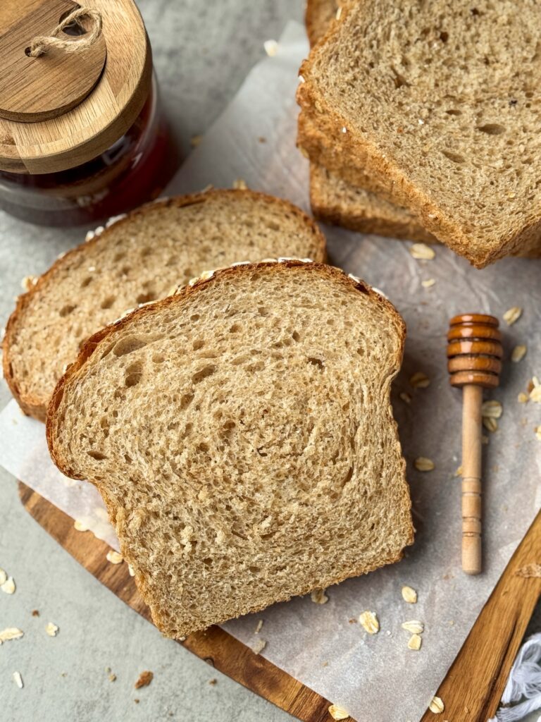 honey wheat sourdough sandwich bread