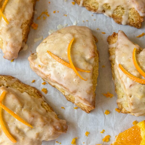 orange vanilla sourdough scones
