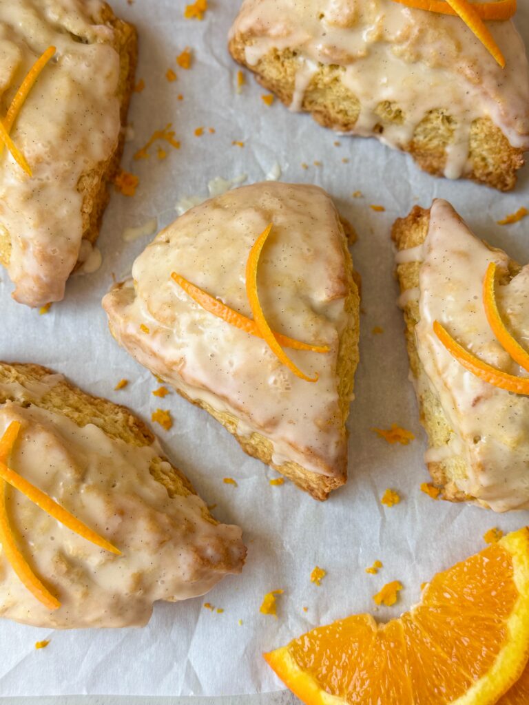 orange vanilla sourdough scones
