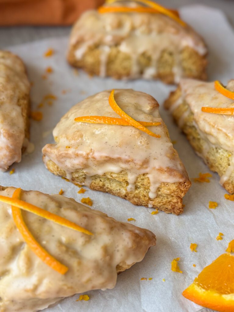 vanilla orange sourdough scones