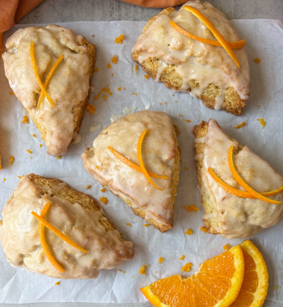vanilla orange sourdough scones