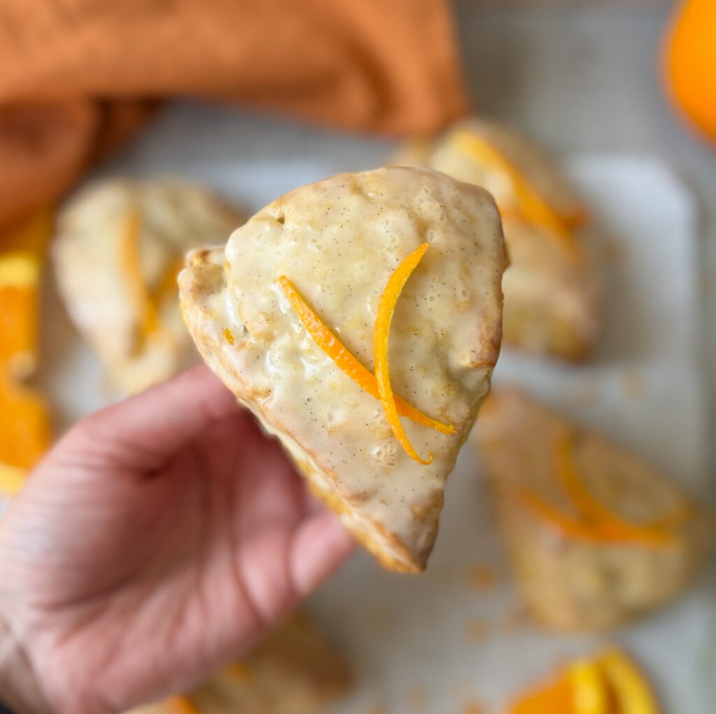 vanilla orange sourdough scones
