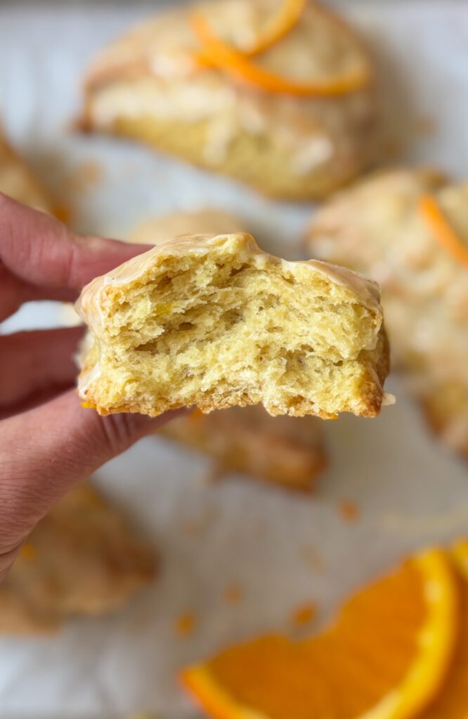 inside of vanilla orange sourdough scone
