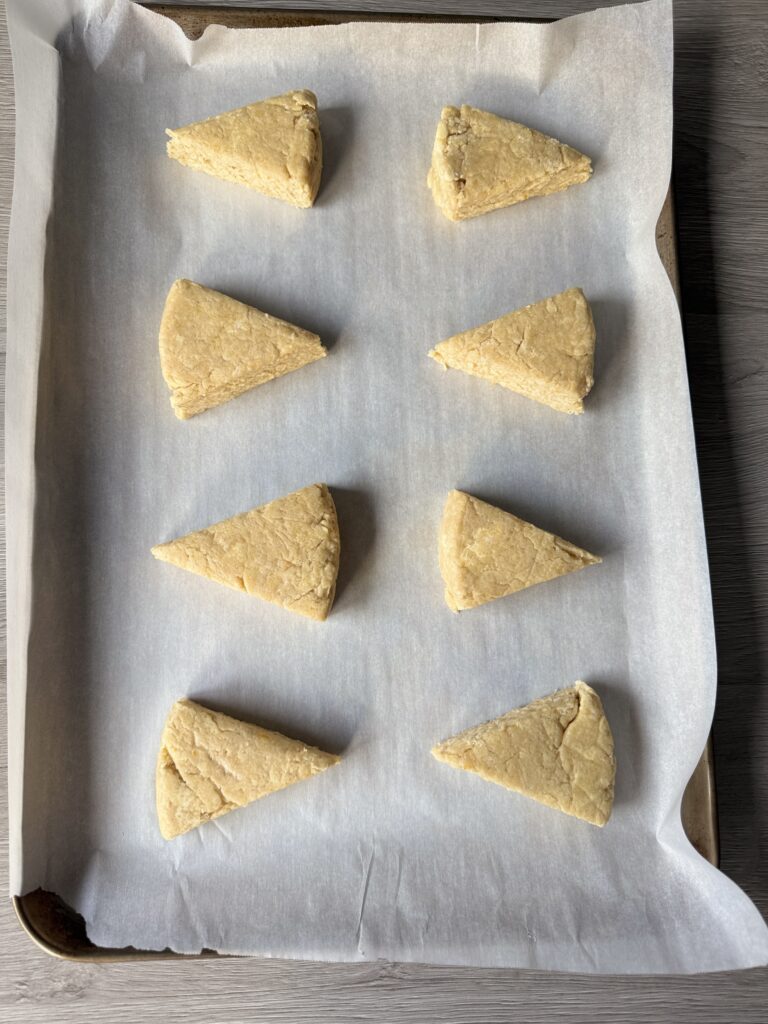 shaped vanilla orange scones