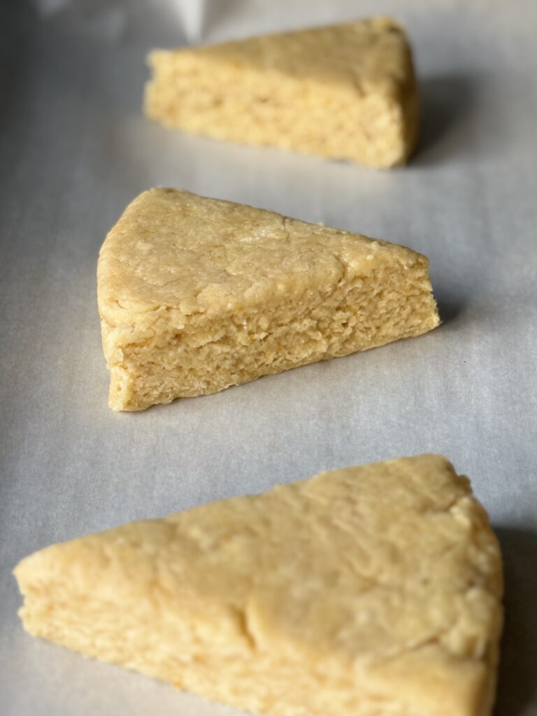 shaped vanilla orange scones