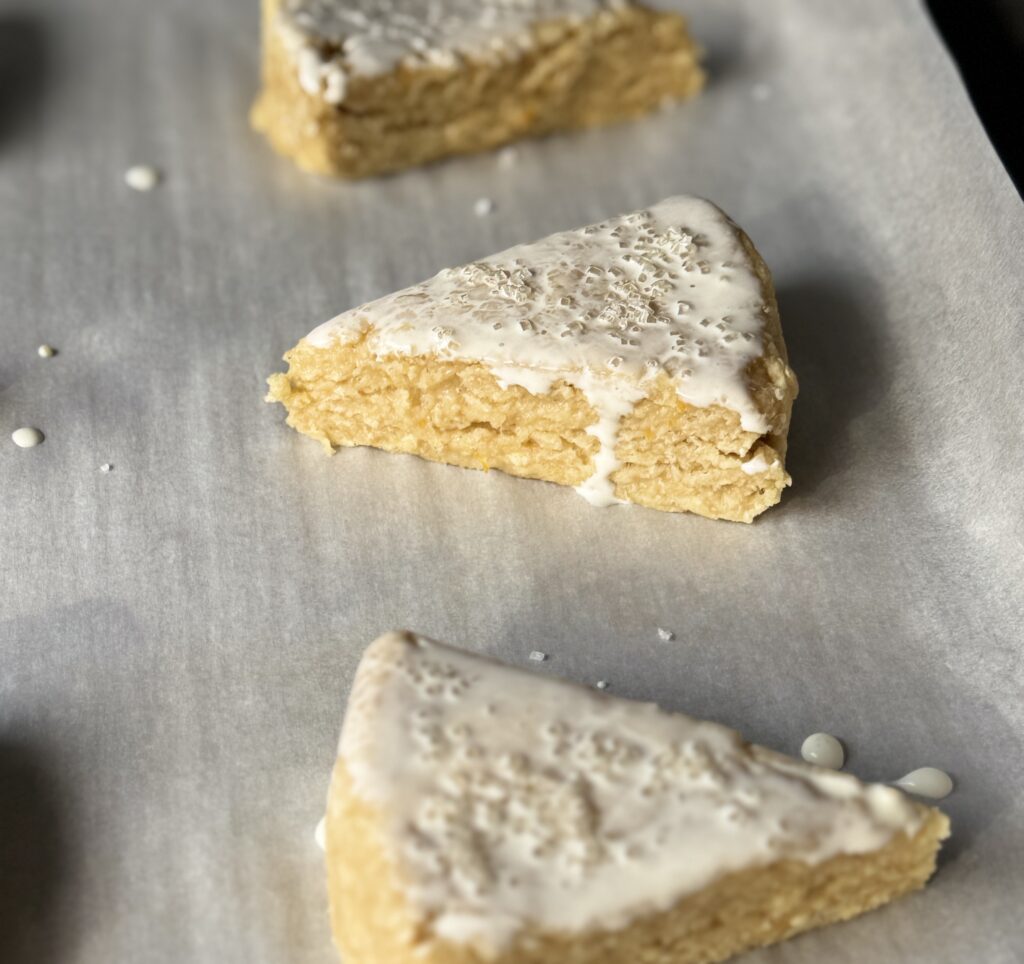 vanilla orange sourdough scones