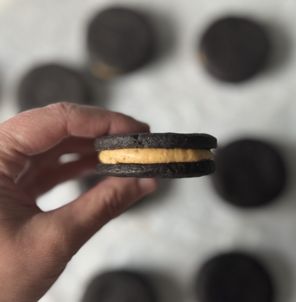 assembling PB oreos