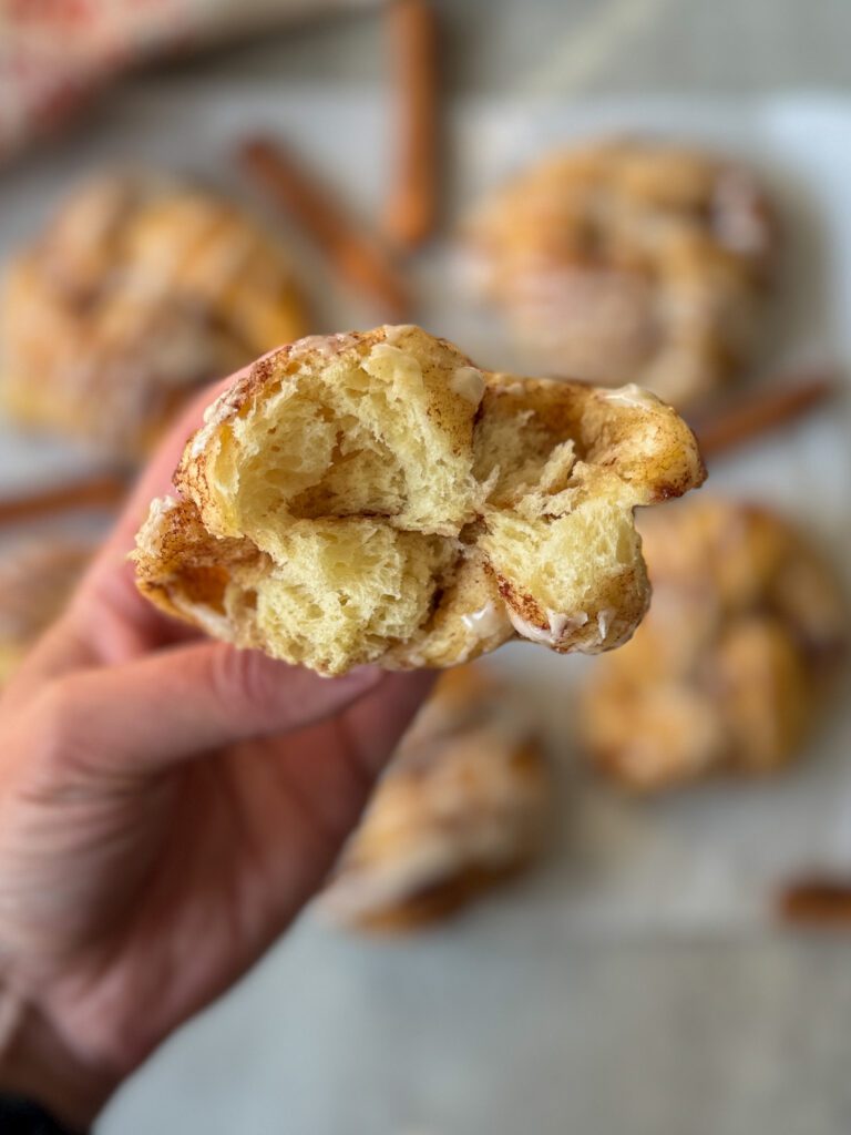 inside of cinnamon sugar knot