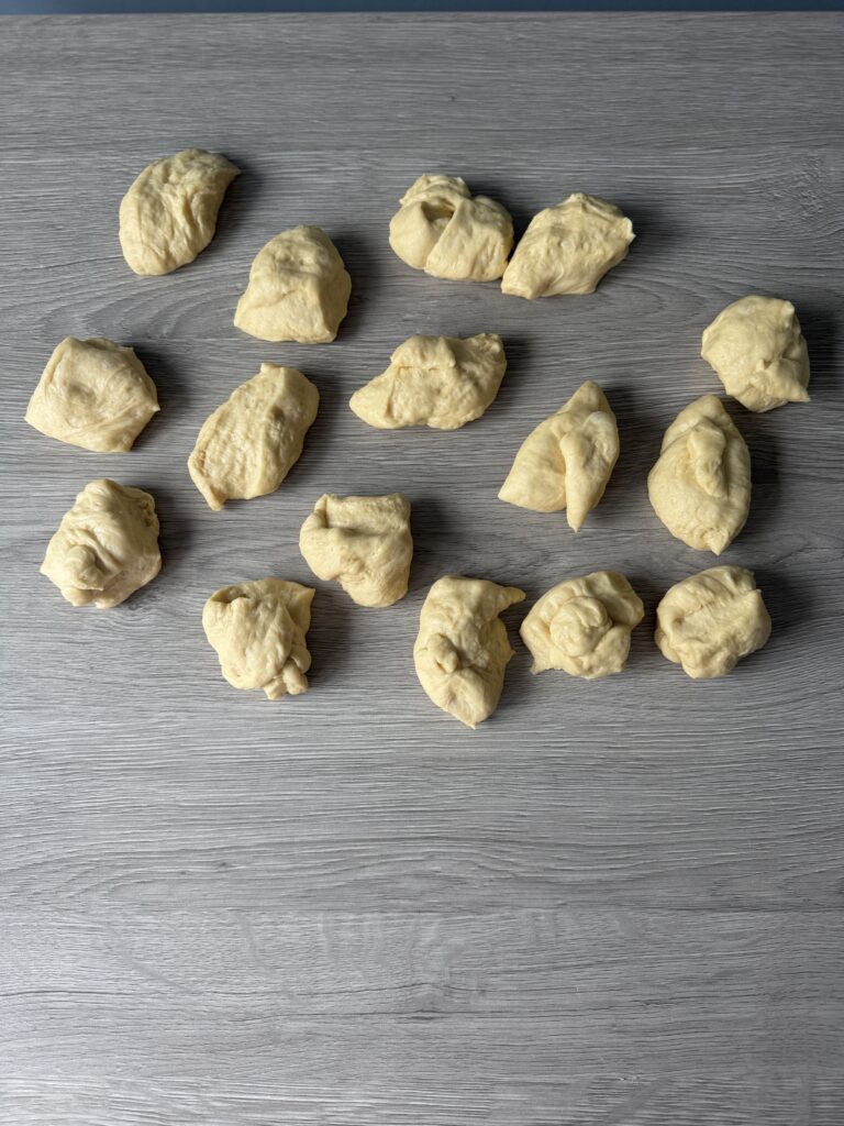 shaping cinnamon sugar discard knots