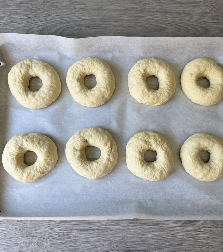 shaped sourdough discard bagels