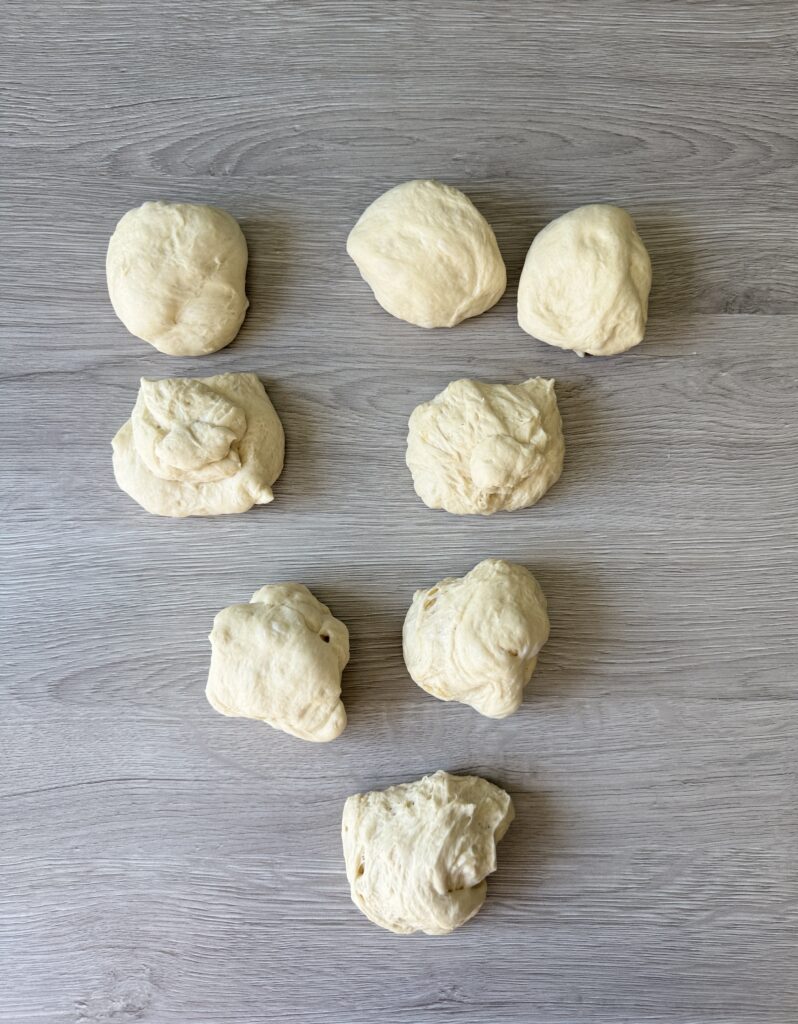 shaping sourdough discard bagels