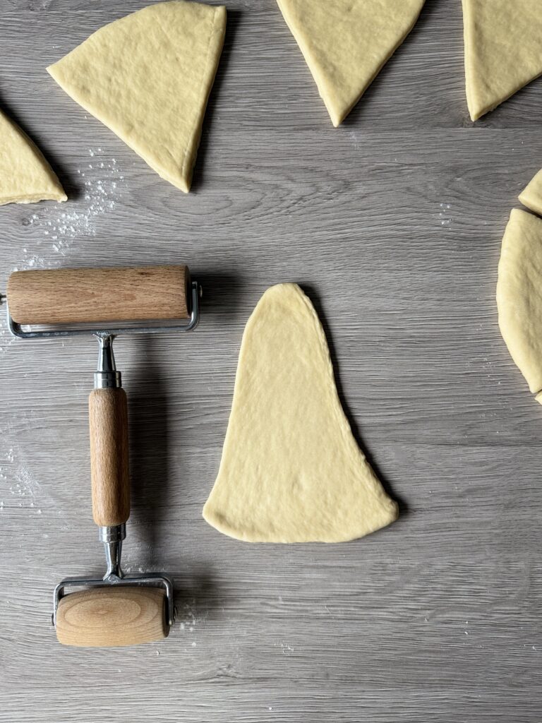 shaping crescent rolls