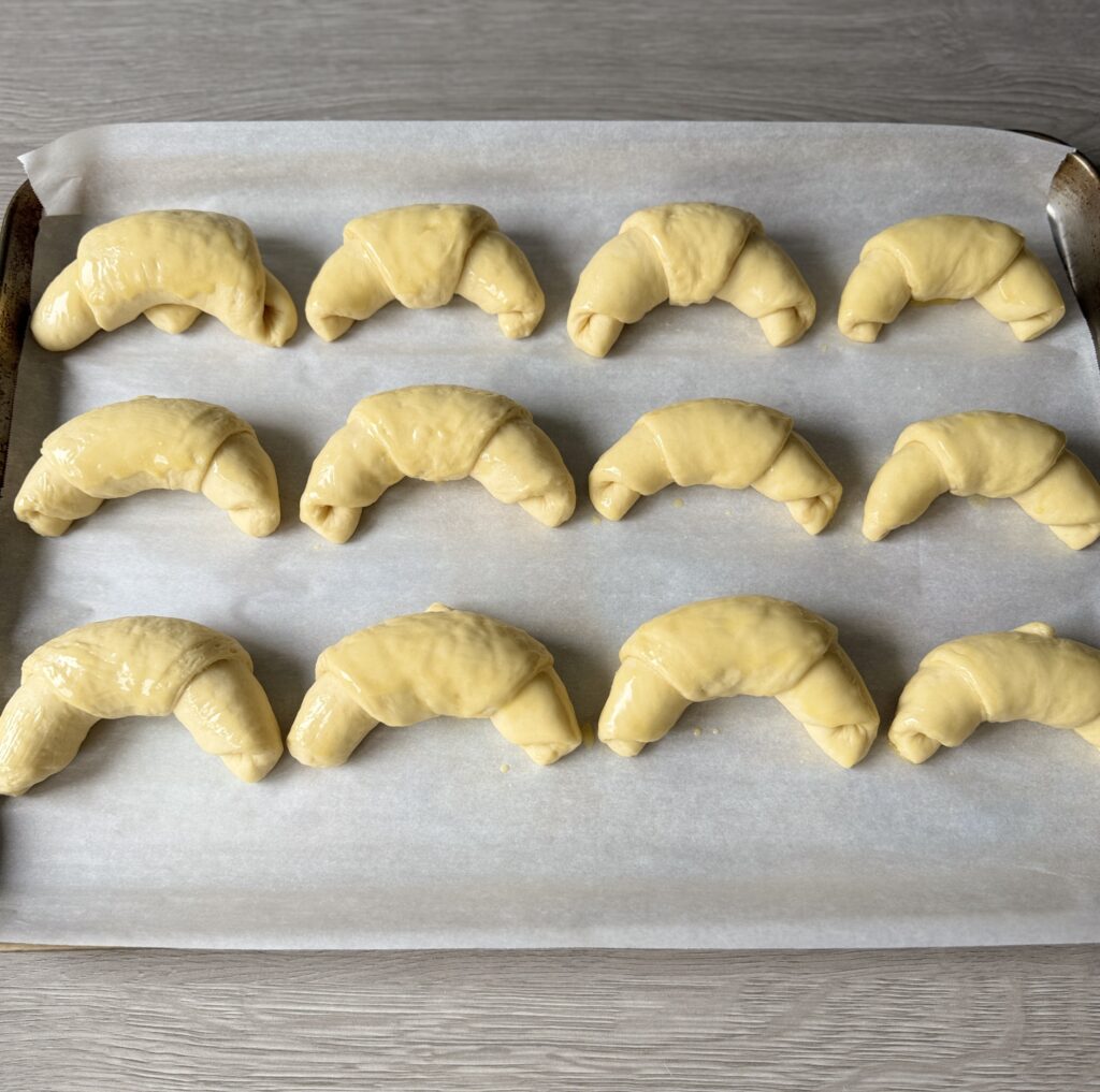 brushed crescent rolls