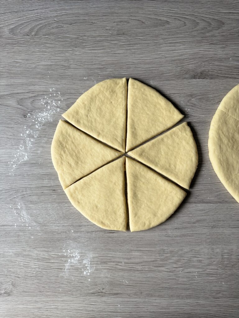 shaping crescent rolls