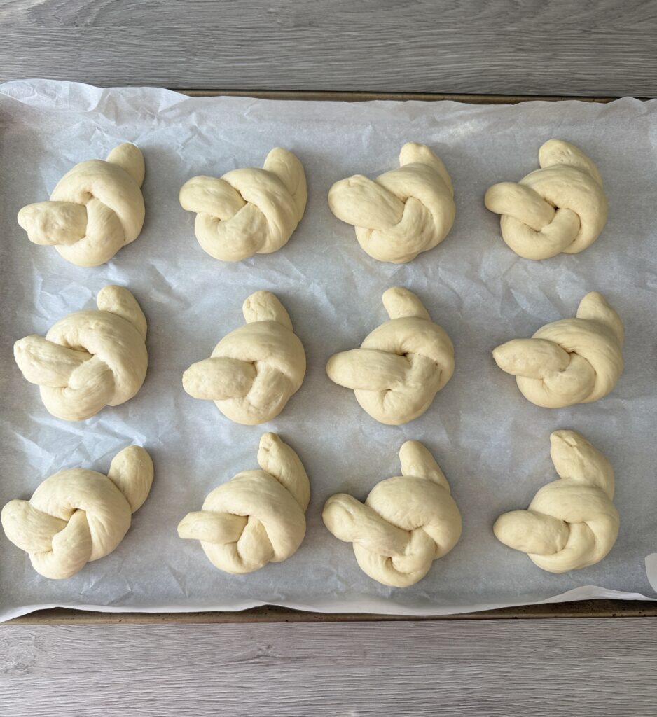 proofed garlic knots