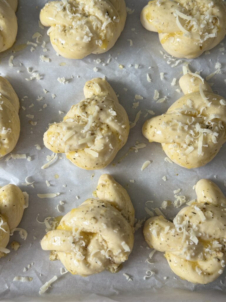 topped garlic knots