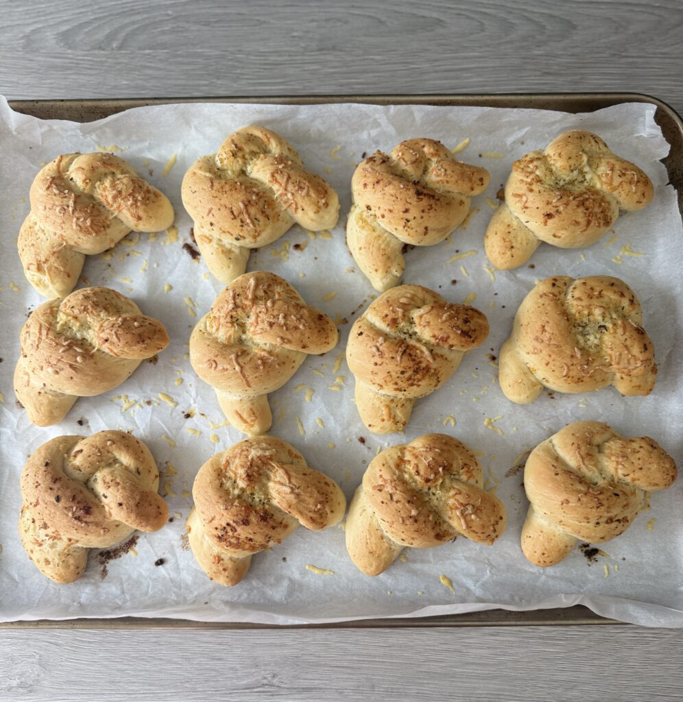 baked sourdough garlic knots