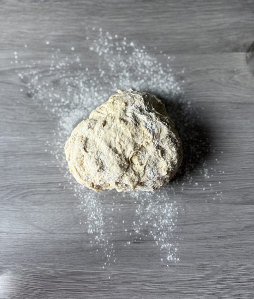 kneading garlic knots