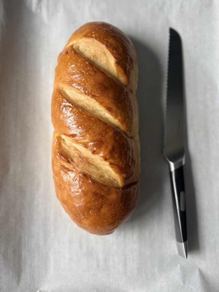 preparing garlic bread
