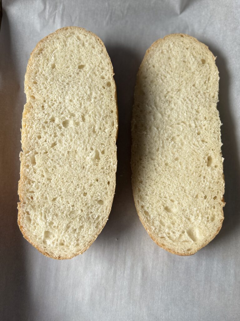 preparing garlic bread