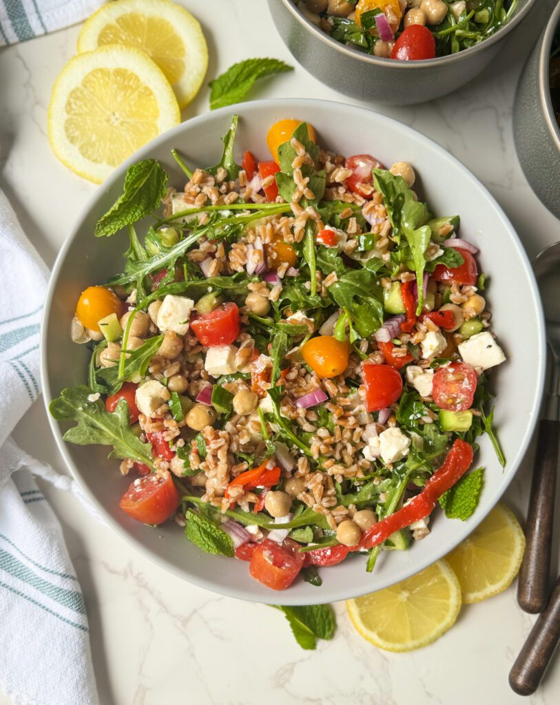Greek farro salad