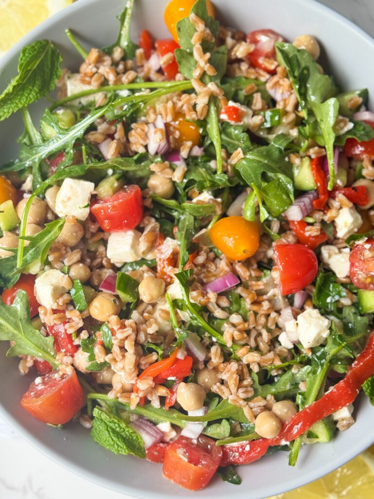 Greek farro salad