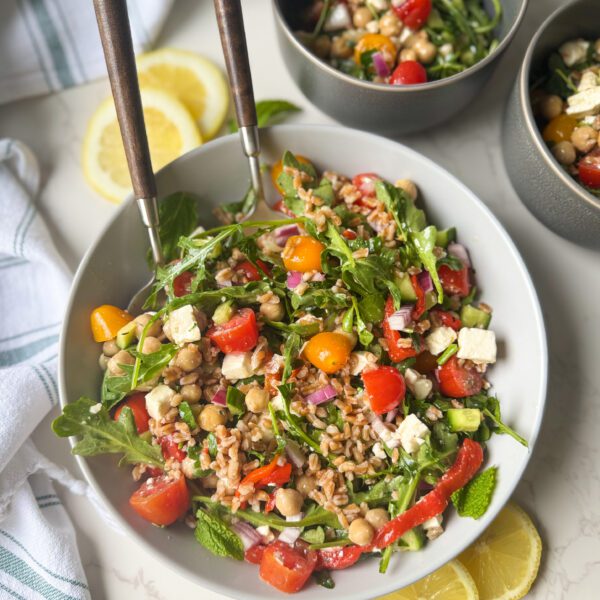Greek farro salad