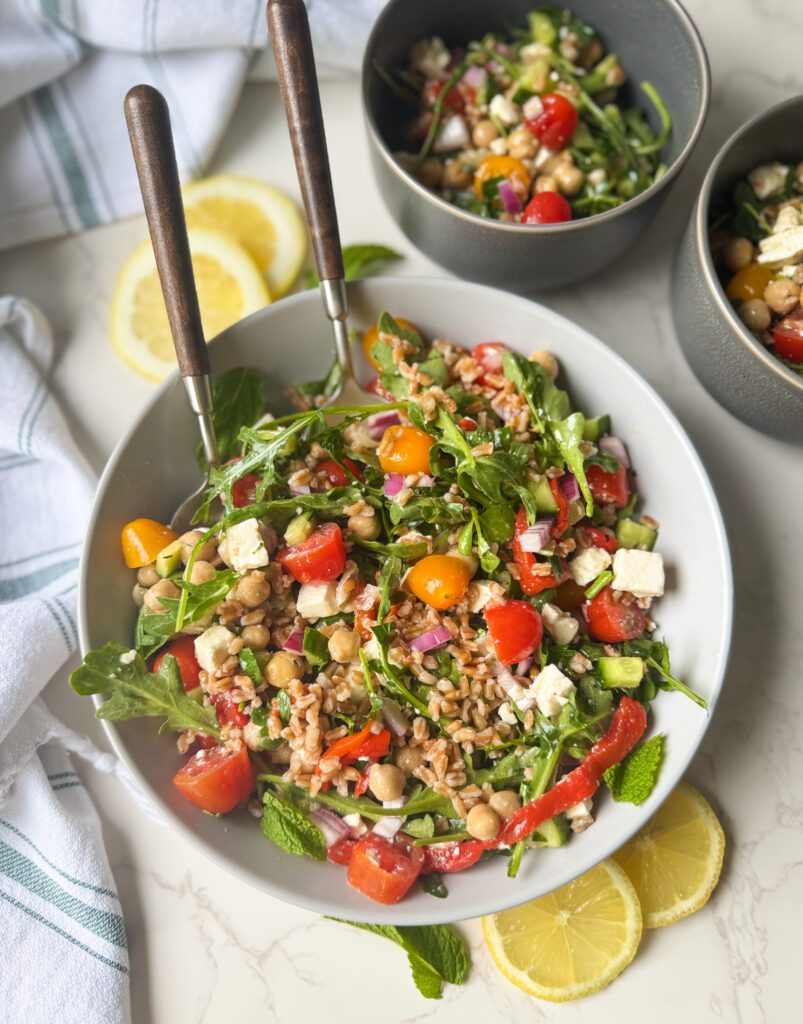 Greek farro salad