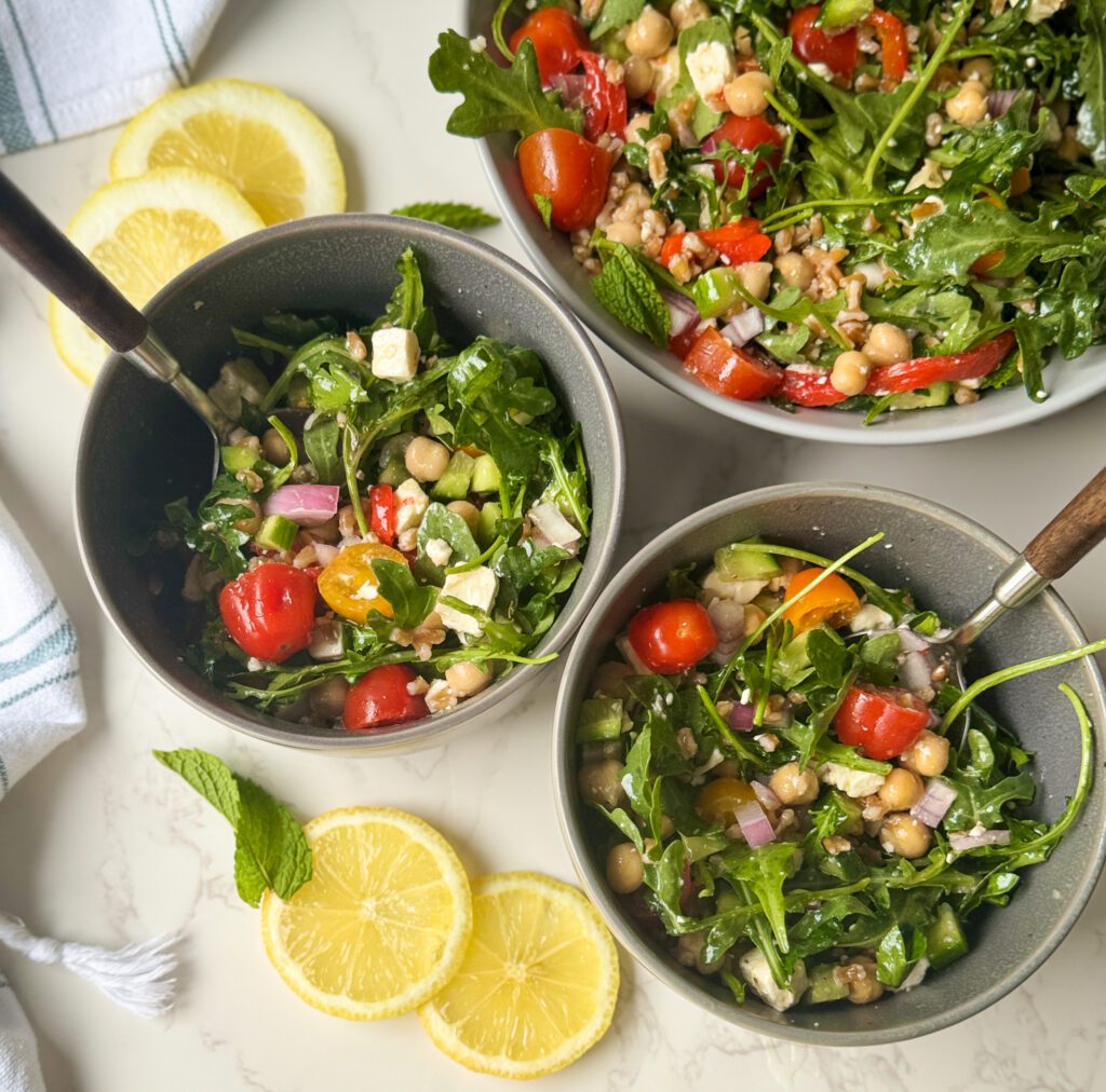 Greek farro salad
