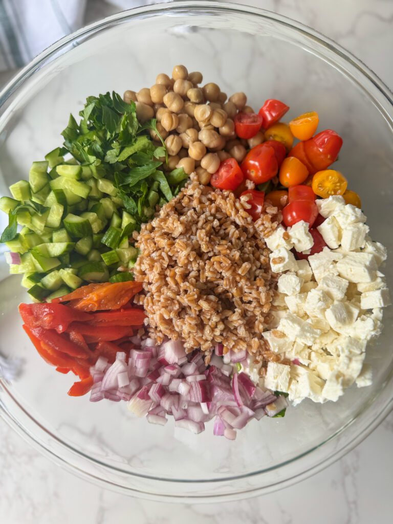 Greek farro salad