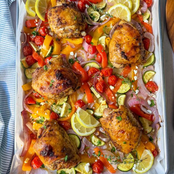 Mediterranean sheet pan chicken