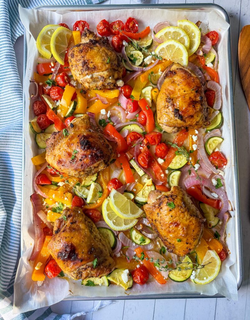 Mediterranean sheet pan chicken