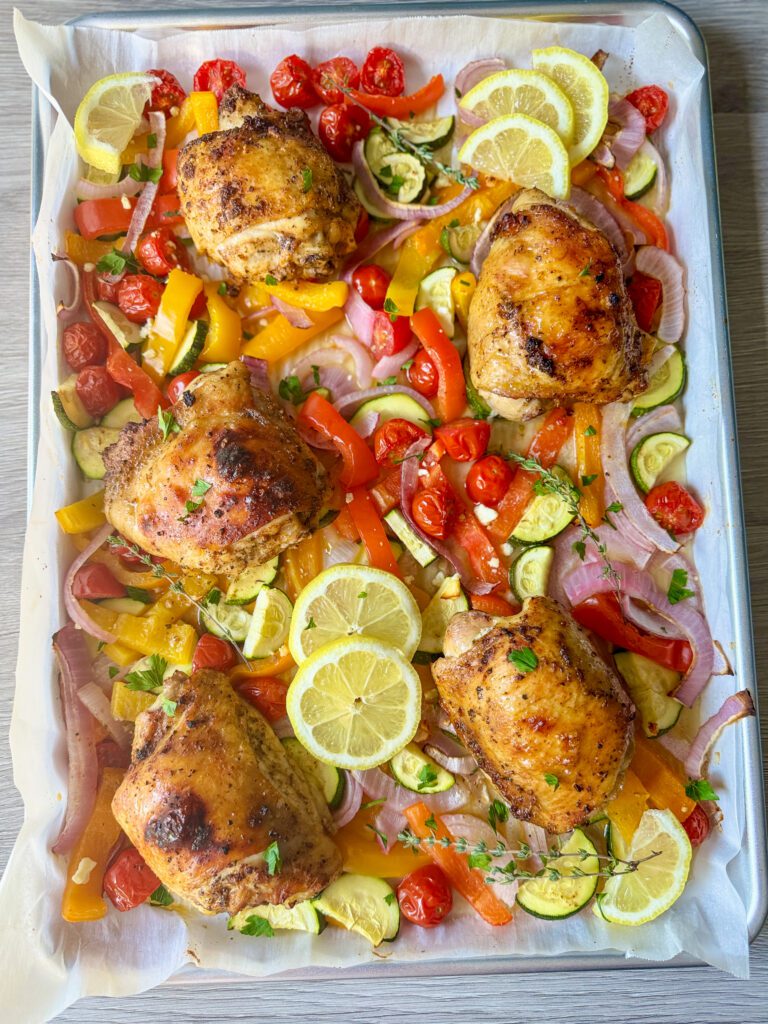 sheet pan chicken and veggies