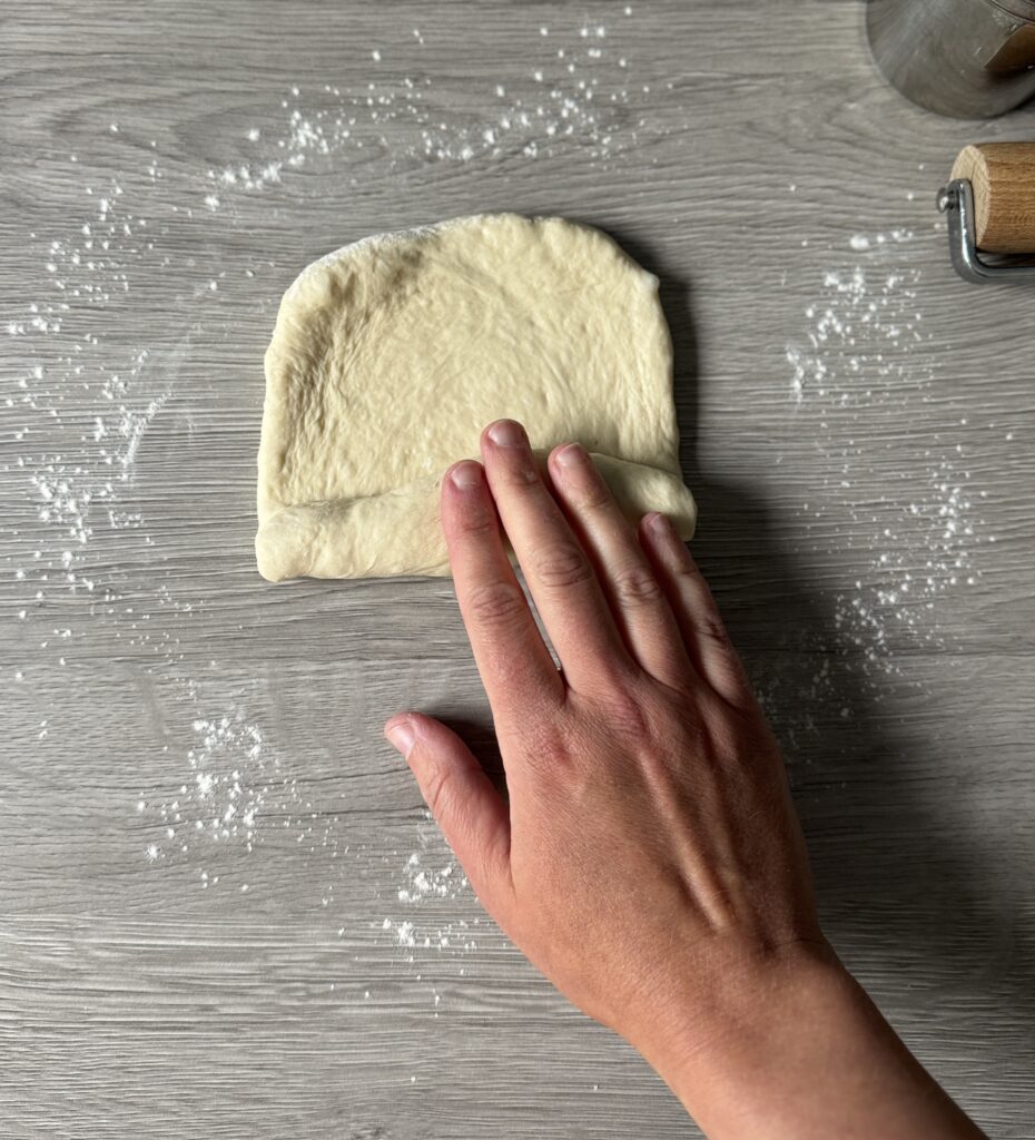 shaping sourdough discard hoagies