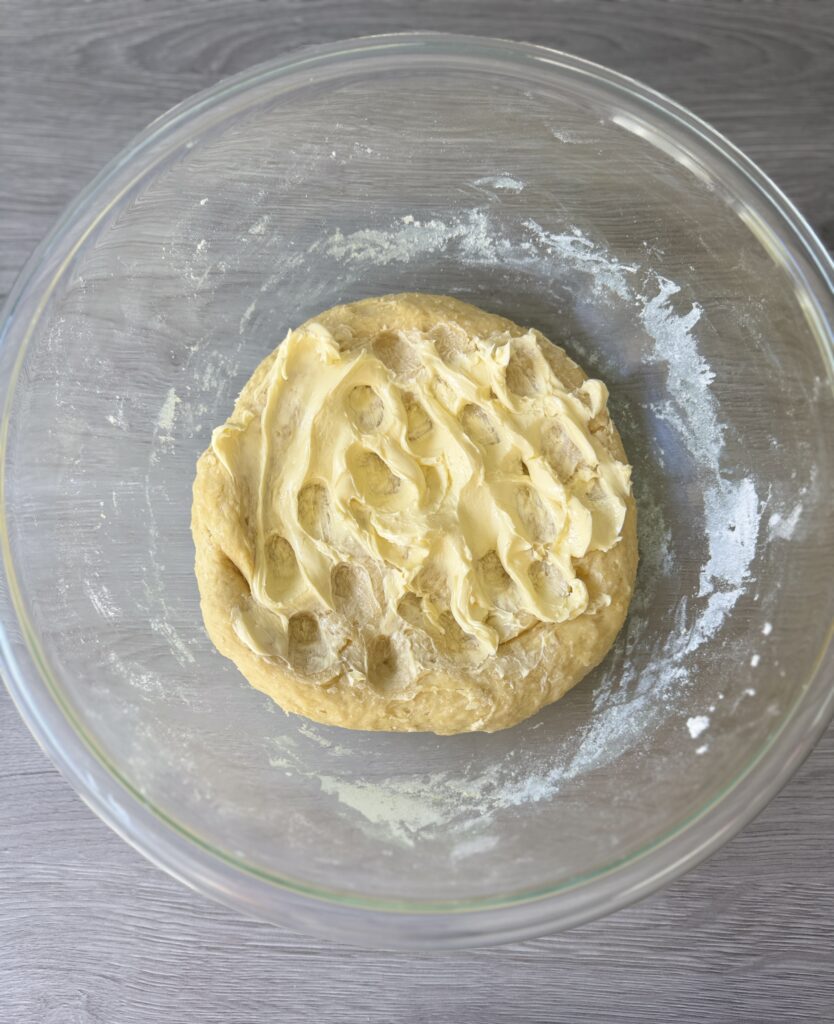 mixing in butter