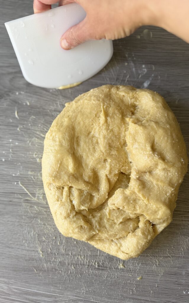 kneading sourdough discard brioche