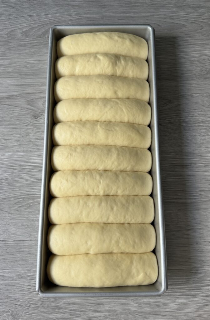 proofed hot dog buns