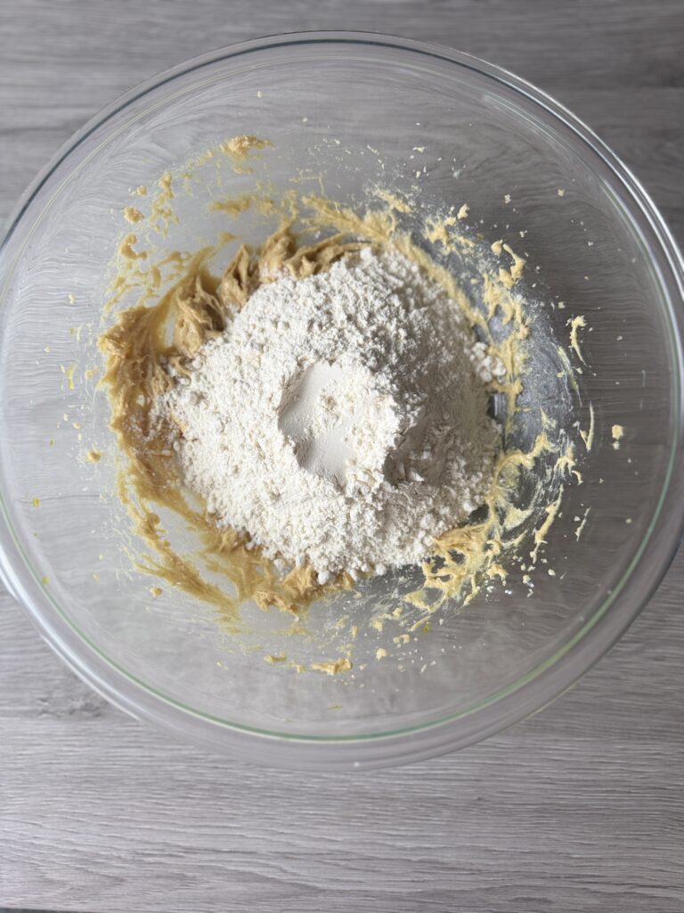 mixing sourdough lemon Oreos