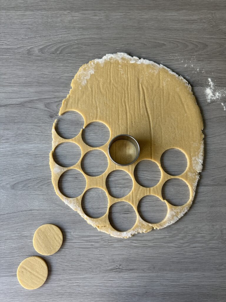 shaping sourdough lemon oreo cookies