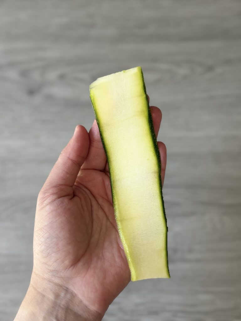 peeling zucchini