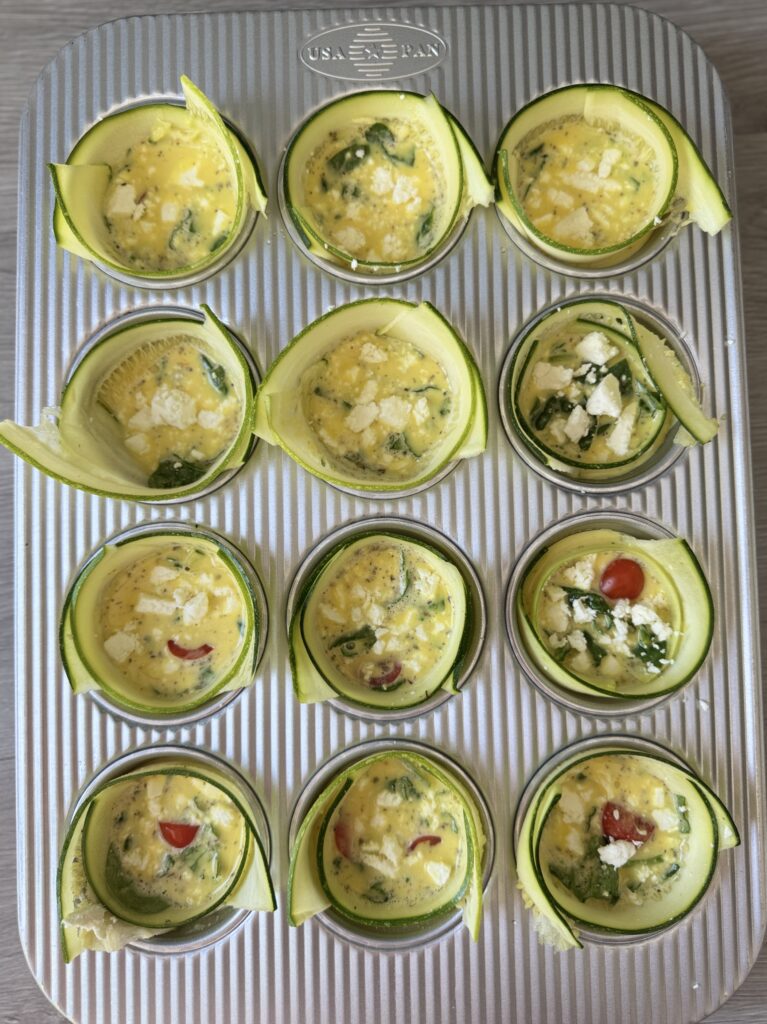 making zucchini egg cups