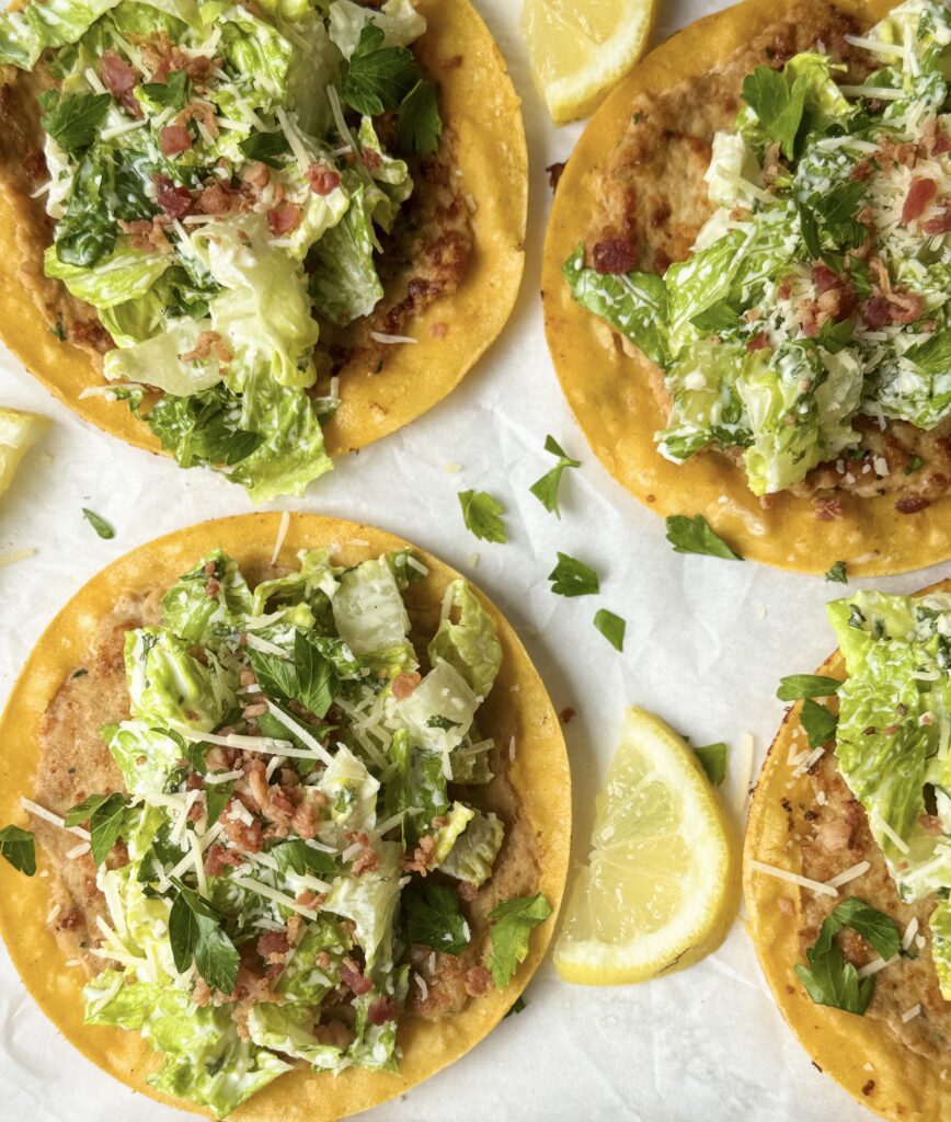 smashed Caesar tacos