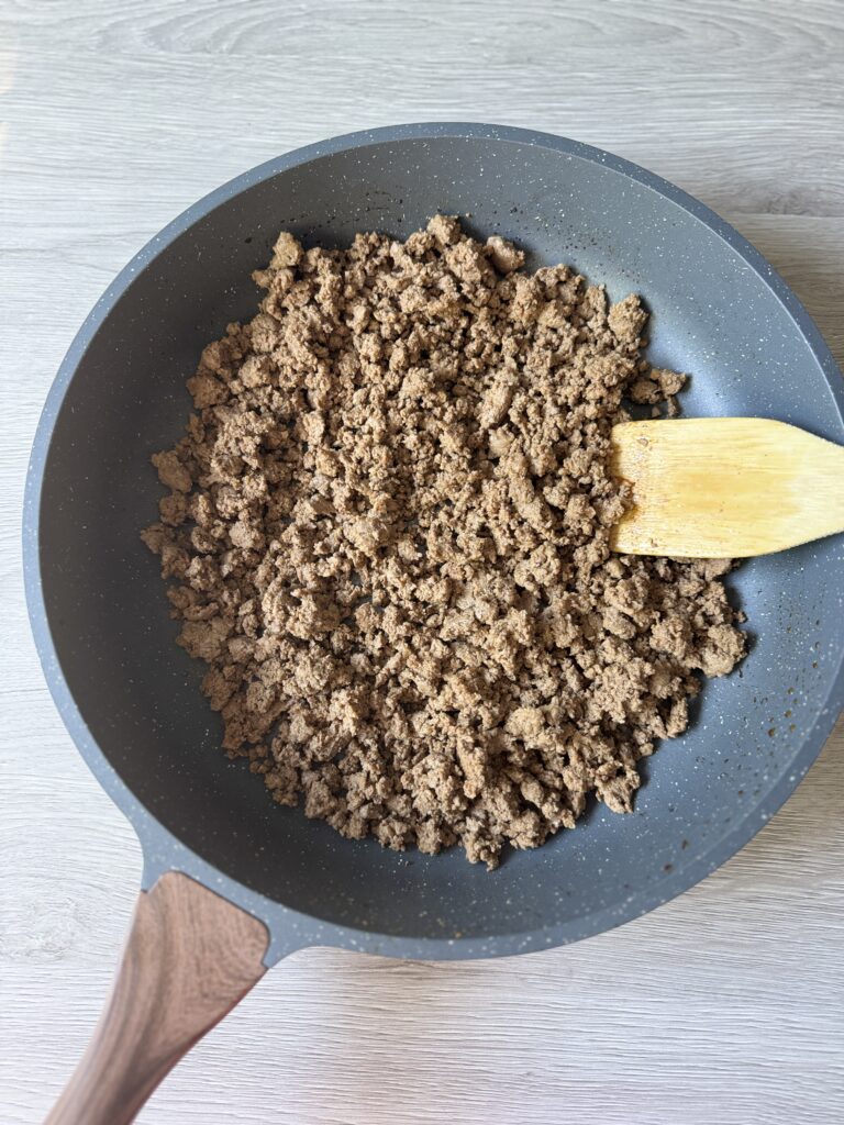 cooking ground beef