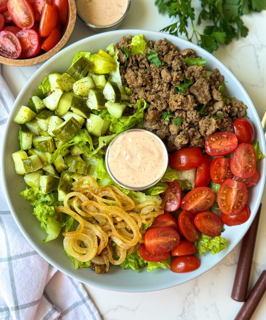 Healthy Protein Burger Bowl (In-N-Out Inspired)