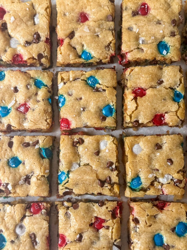 patriotic sourdough blondies