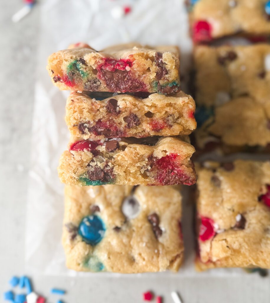 patriotic sourdough blondies