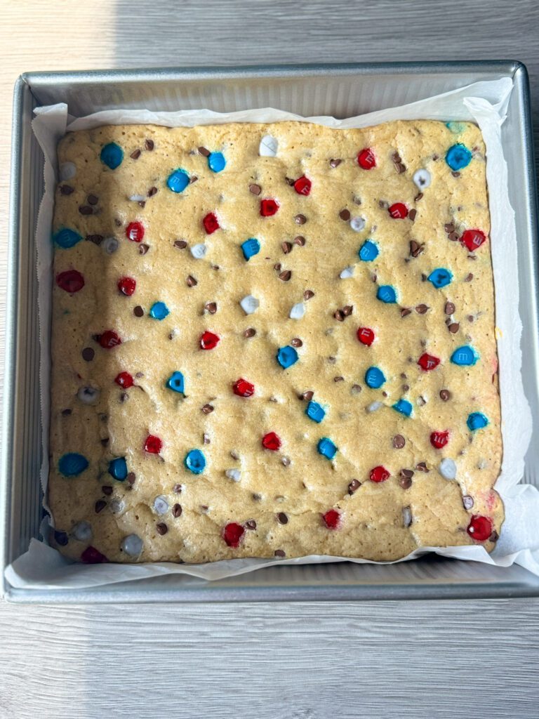 baked Patriotic blondies