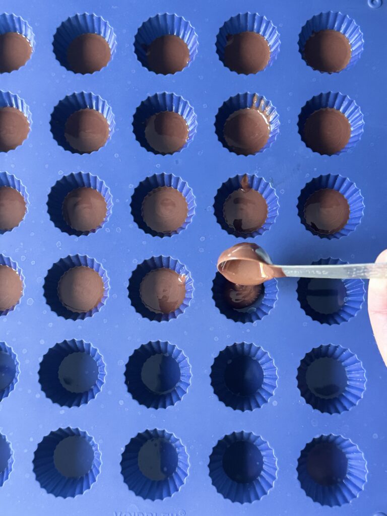 bottom layer of chocolate